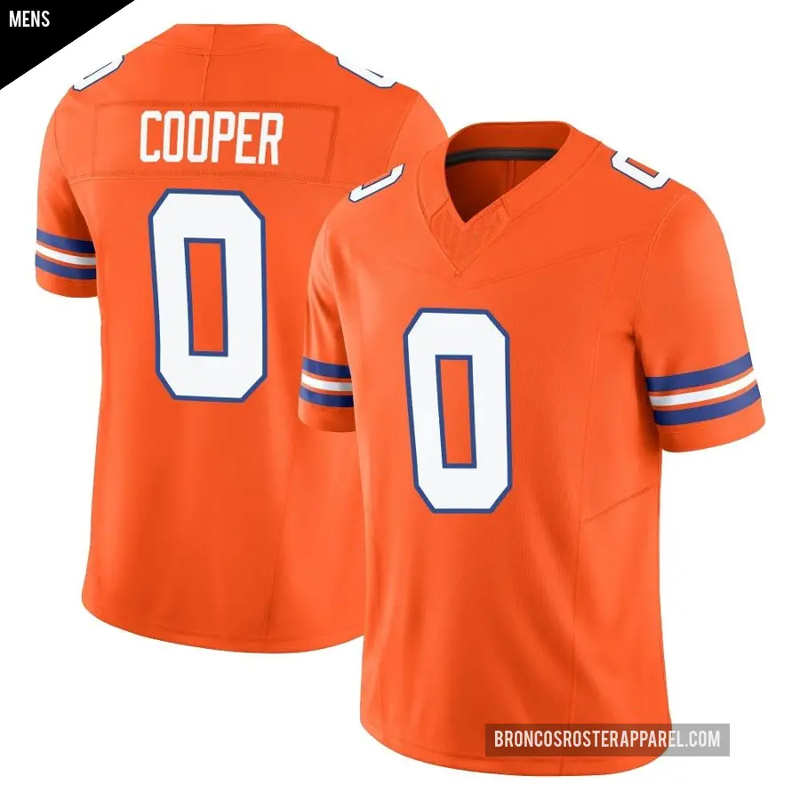 Men's Denver Broncos ＃0 Jonathon Cooper Orange Limited Alternate Vapor F.U.S.E. Mile High Collection 1977 Throwback Jersey