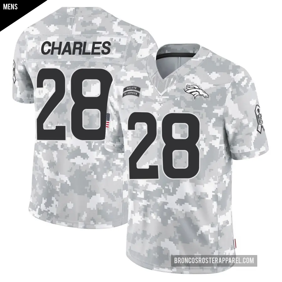 Men's Denver Broncos ＃28 Jamaal Charles Arctic Camo Limited 2024 Salute to Service Jersey