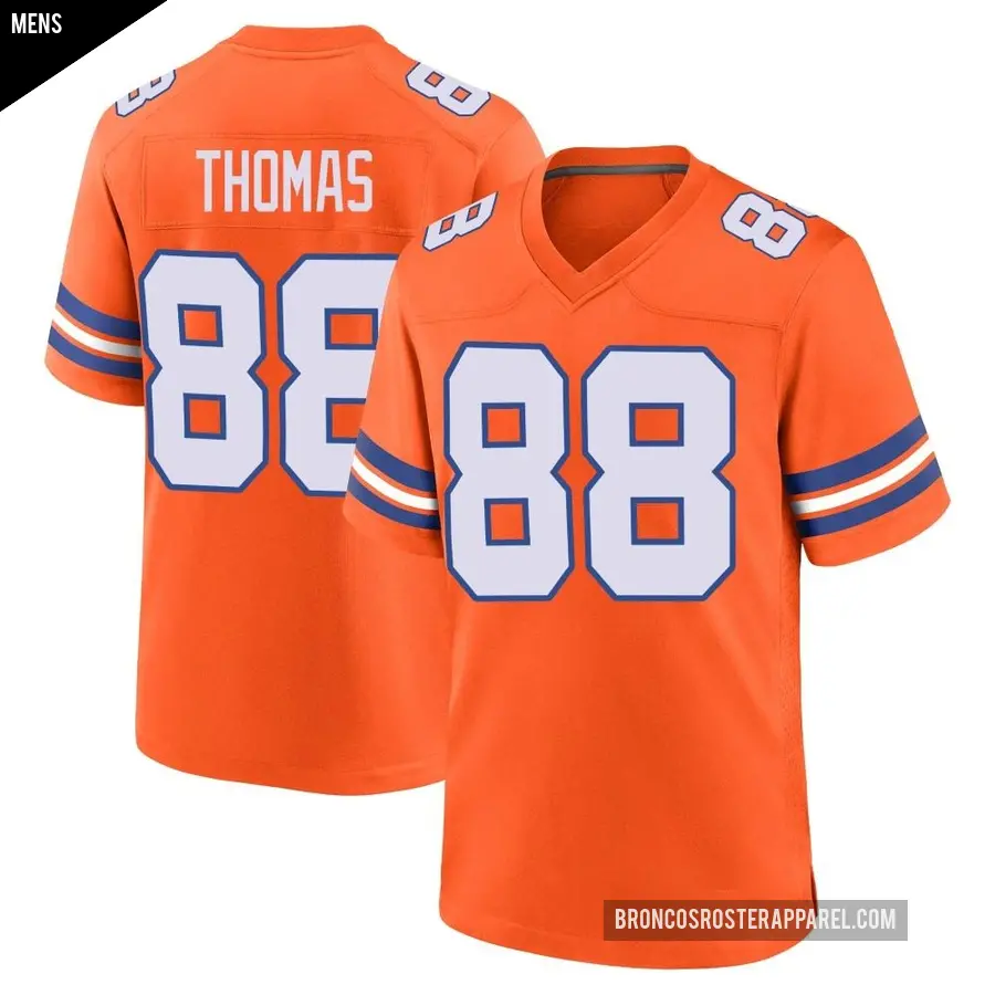 Men's Denver Broncos ＃88 Demaryius Thomas Orange Game Alternate Mile High Collection 1977 Throwback Jersey