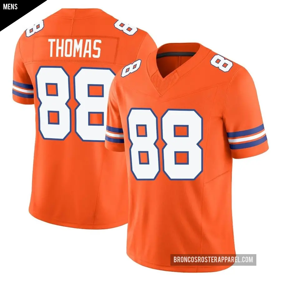 Men's Denver Broncos ＃88 Demaryius Thomas Orange Limited Alternate Vapor F.U.S.E. Mile High Collection 1977 Throwback Jersey