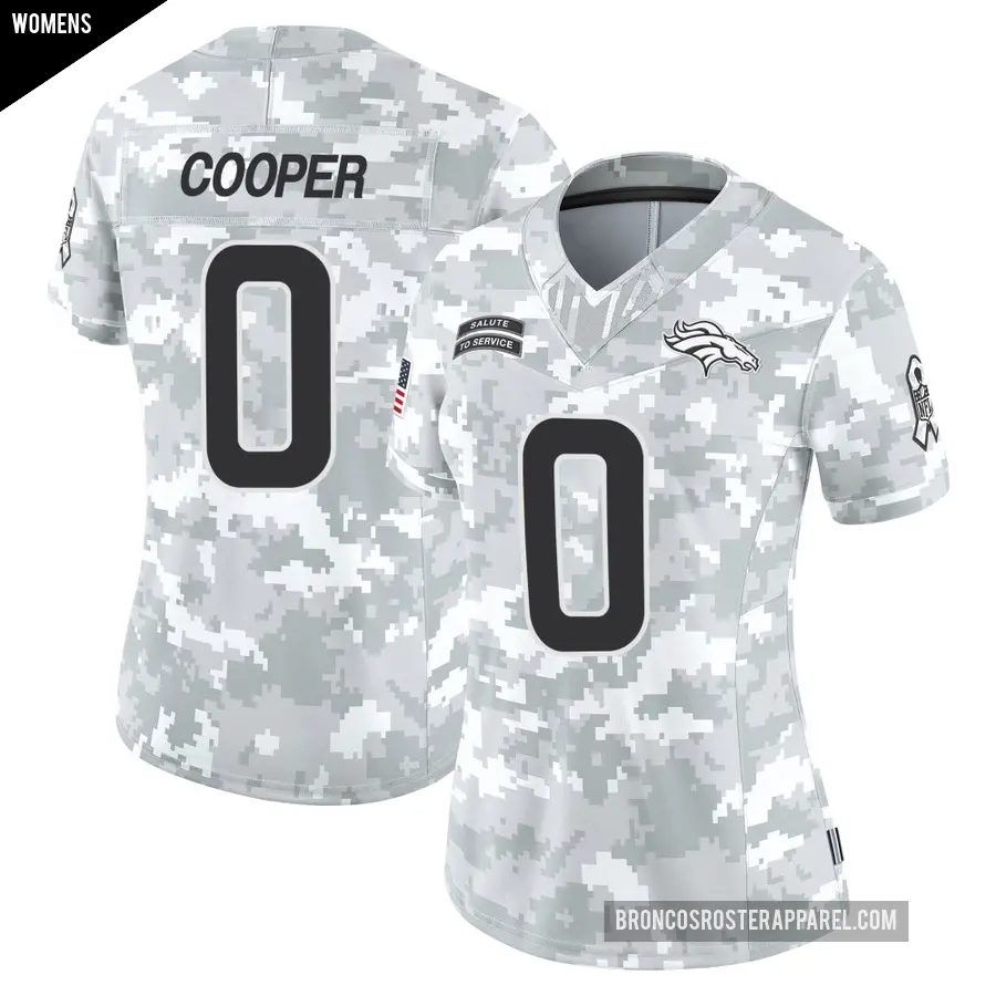Women's Denver Broncos ＃0 Jonathon Cooper Arctic Camo Limited 2024 Salute to Service Jersey