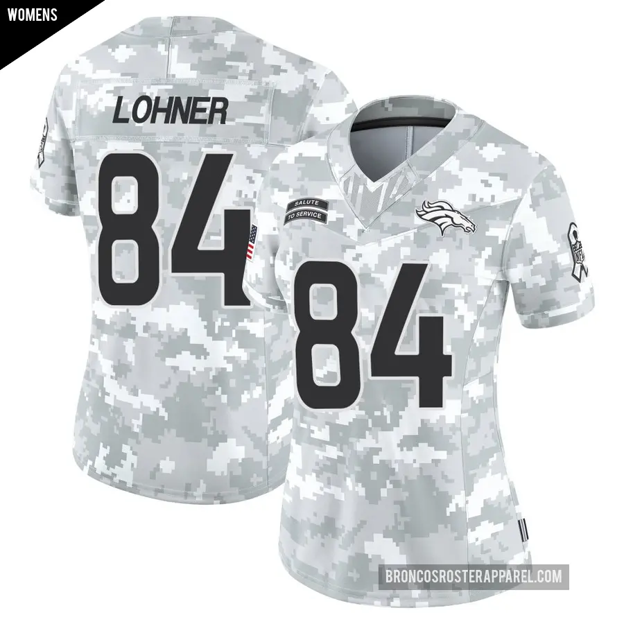 Women's Denver Broncos ＃84 Caleb Lohner Arctic Camo Limited 2024 Salute to Service Jersey