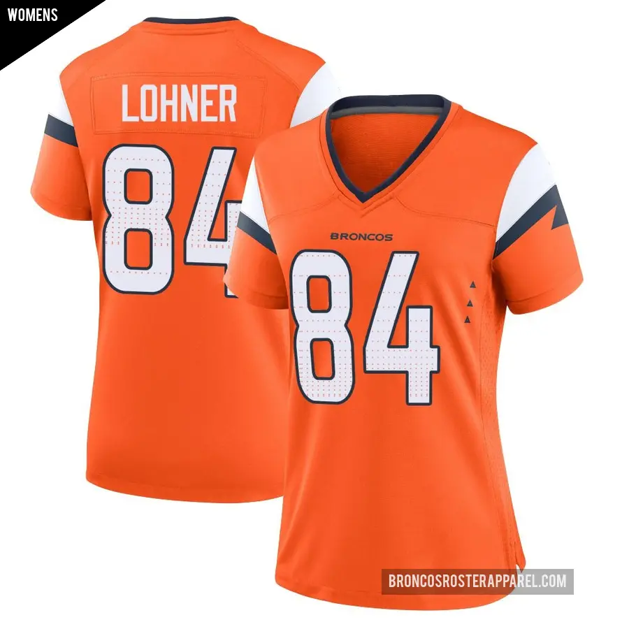 Women's Denver Broncos ＃84 Caleb Lohner Orange Game Jersey