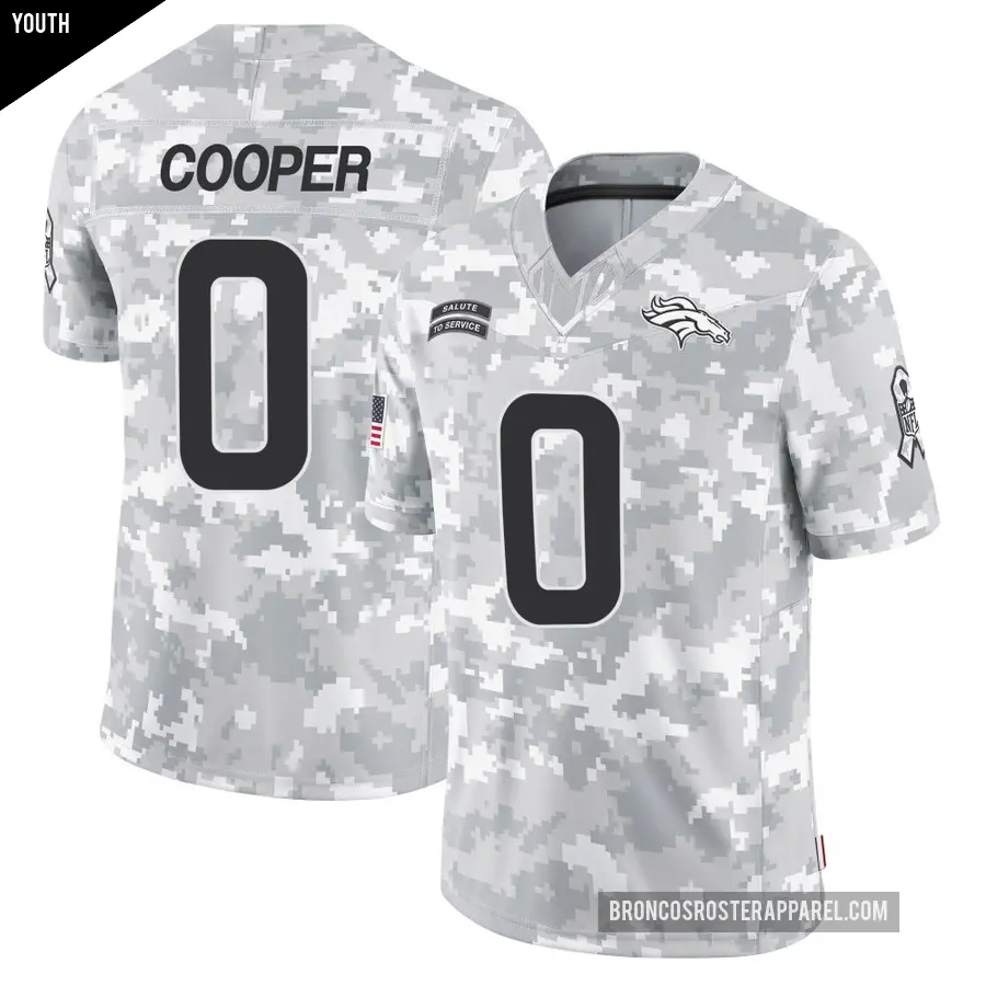 Youth Denver Broncos ＃0 Jonathon Cooper Arctic Camo Limited 2024 Salute to Service Jersey