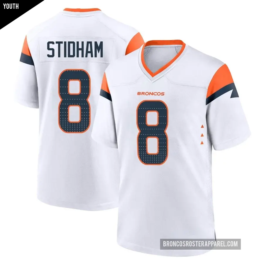 Youth Denver Broncos ＃8 Jarrett Stidham White Game 2nd Jersey